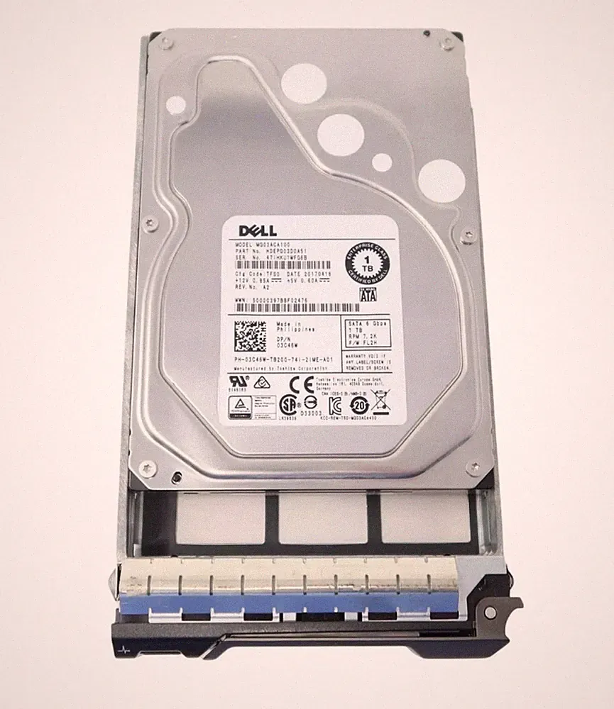 Dell 3C46W 1TB 7.2K SATA Hard Disk Drive With Tray For DELL Poweredge Server