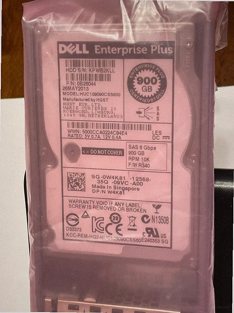 Dell W4K81 900GB,External,10000 RPM,2.5 inch (HUC109090CSS600) Hard Drive
