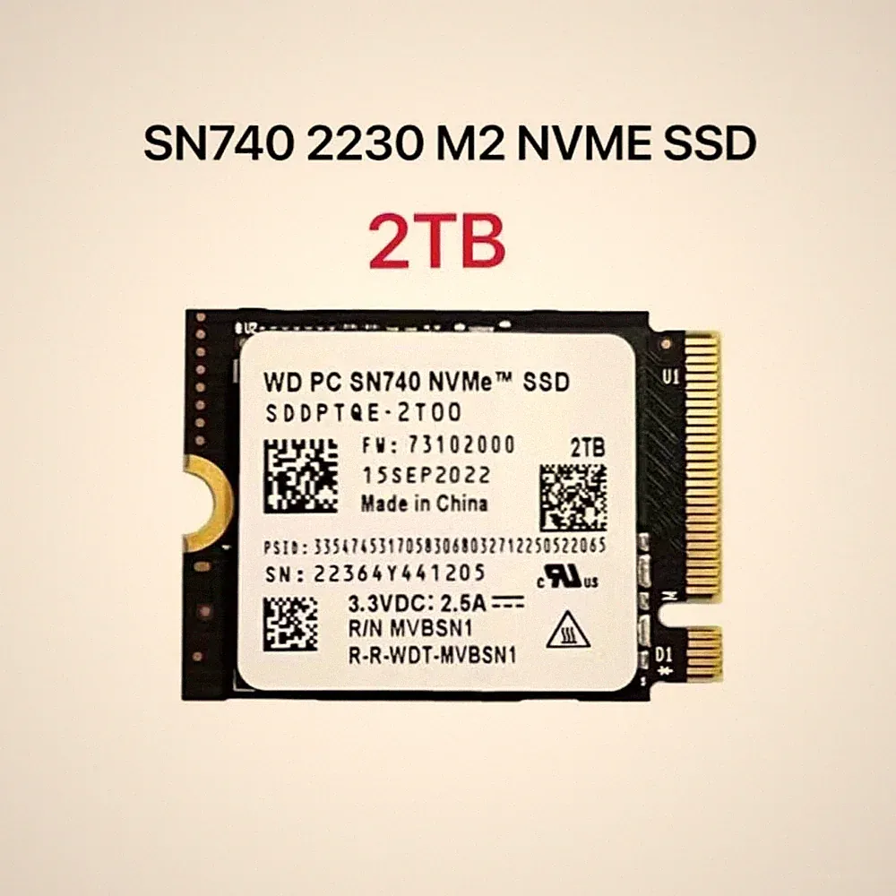 WD PC SN740 M.2 2230 2TB NVME PCIE 4.0X4 SSD For Steam Deck ASUS ROG Dell Laptop